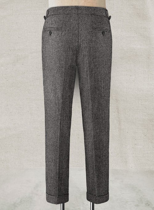 Vintage Gray Macro Weave Highland Tweed Trousers - Click Image to Close