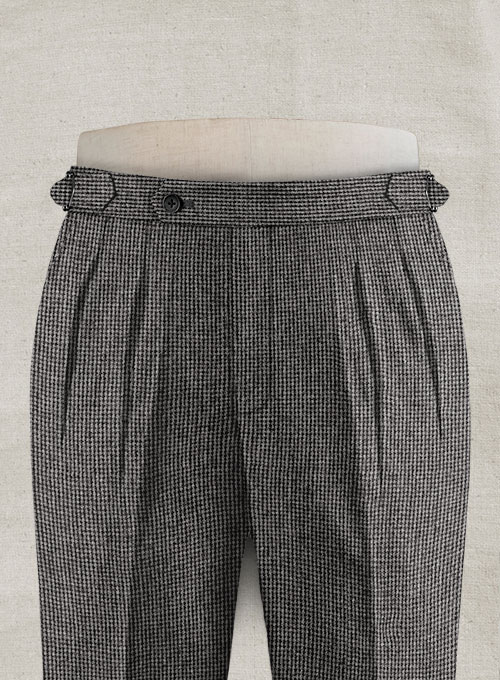 Vintage Gray Macro Weave Highland Tweed Trousers