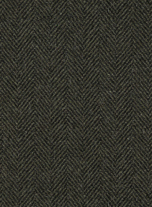 Vintage Flat Green Herringbone Highland Tweed Trousers