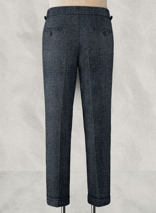 Vintage Glasgow Blue Highland Tweed Trousers - Click Image to Close