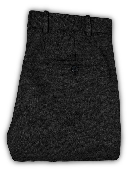 Vintage Plain Black Tweed Pants - Click Image to Close