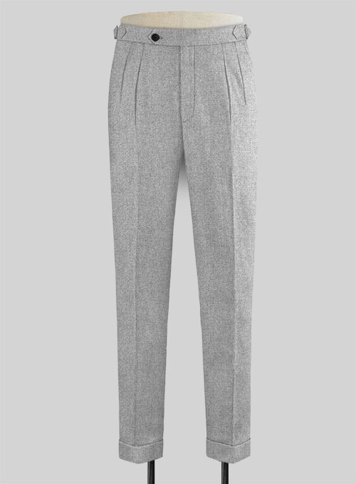 Rope Weave Light Gray Highland Tweed Trousers