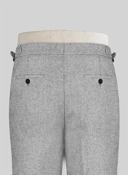 Rope Weave Light Gray Highland Tweed Trousers - Click Image to Close