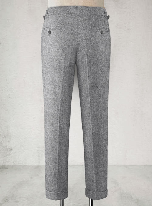 Vintage Plain Gray Highland Tweed Trousers - Click Image to Close