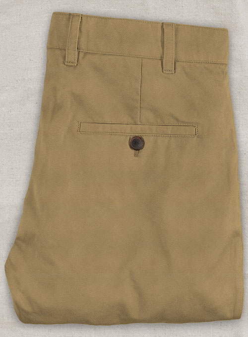 Tan Feather Cotton Canvas Stretch Pants - Click Image to Close