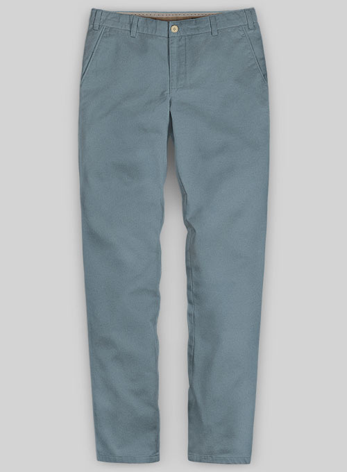 Nord Blue Feather Cotton Canvas Stretch Chino Pants