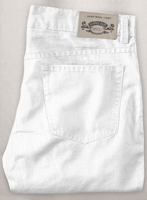 White Stretch Corduroy Jeans