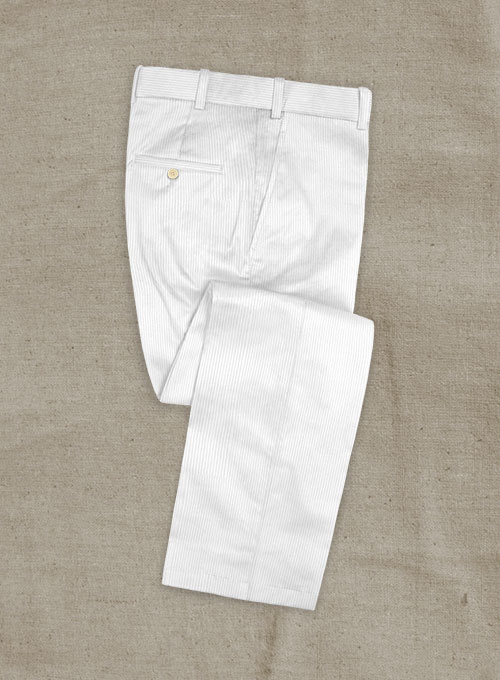 White Stretch Corduroy Pants