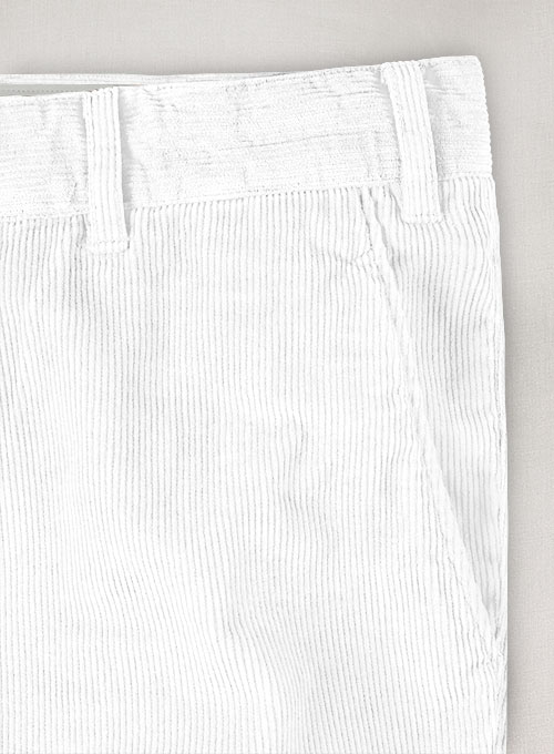 White Stretch Corduroy Trousers