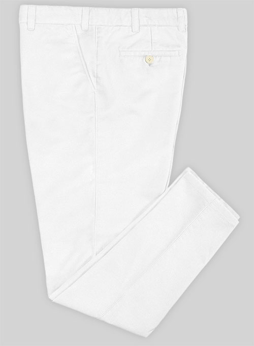 White Stretch Chino Pants - Click Image to Close