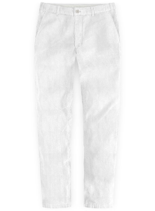 White Thick Corduroy Trousers - 8 Wales