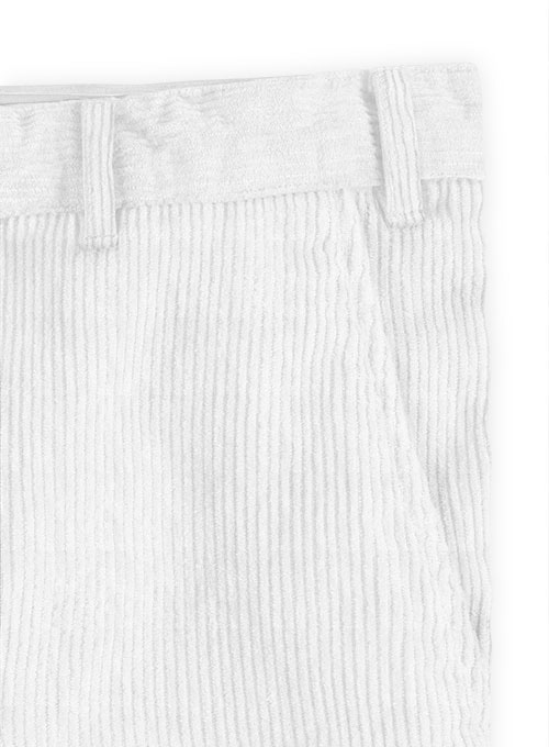 White Thick Corduroy Trousers - 8 Wales
