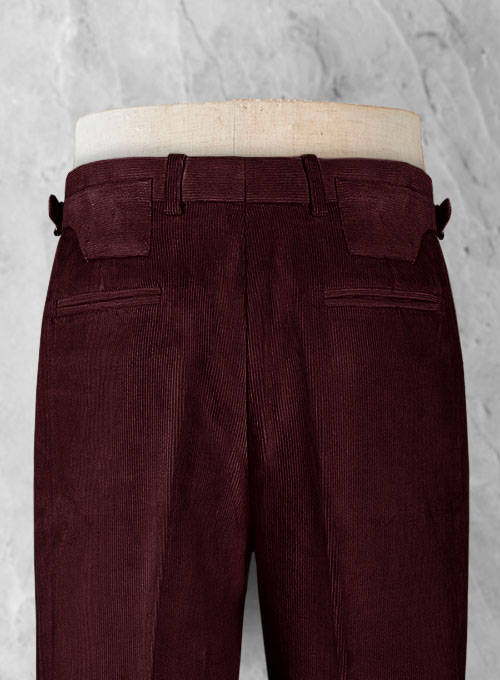 Wine Colonel Corduroy Trousers