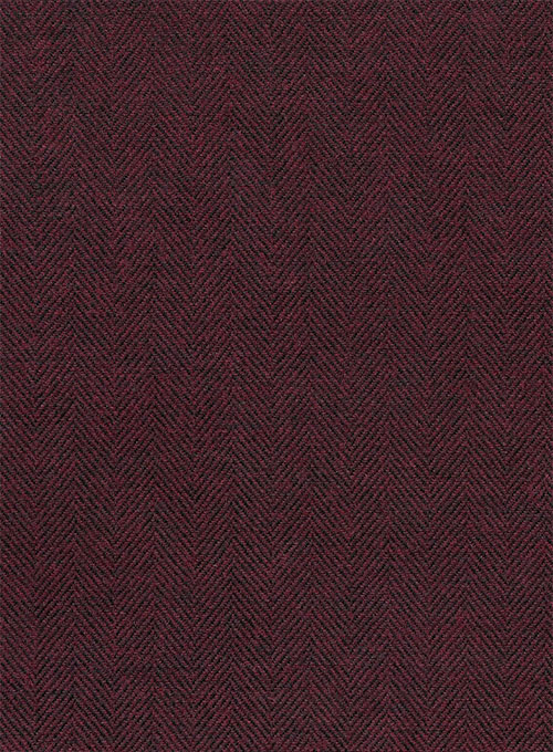 Wine Herringbone Highland Tweed Trousers - Click Image to Close