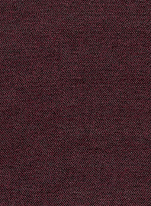 Wine Herringbone Tweed Pants - Click Image to Close