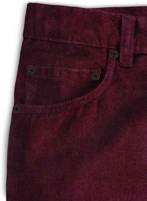 Wine Stretch Corduroy Jeans - 21 Wales