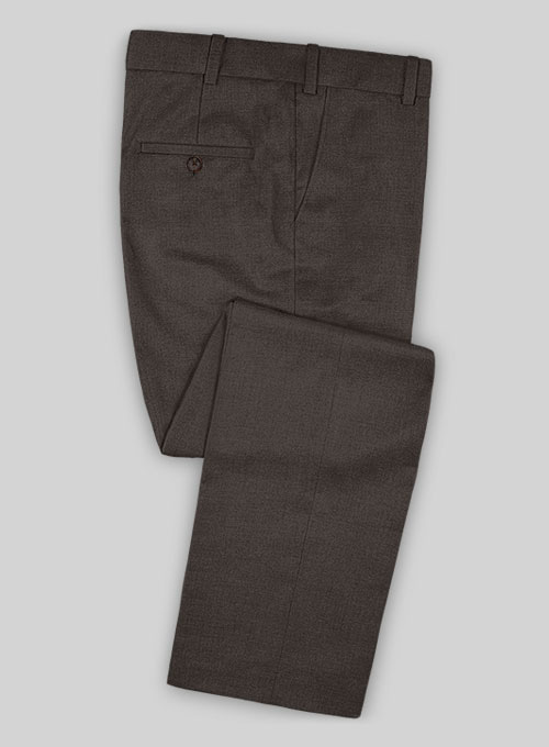 Worsted Dark Brown Wool Pants