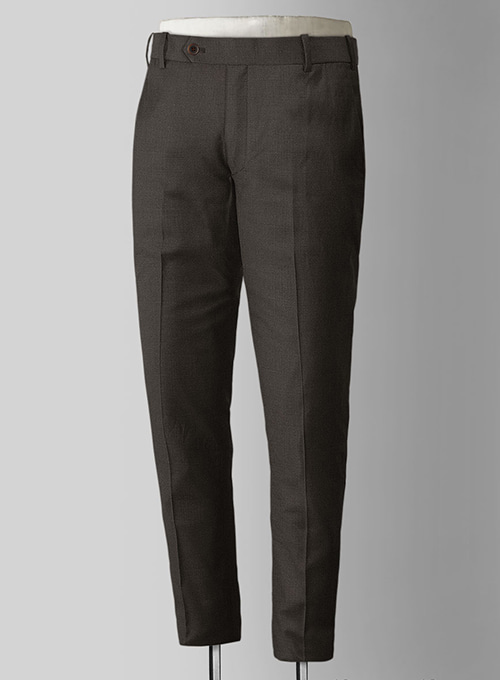 Worsted Dark Brown Wool Pants - Click Image to Close