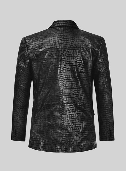 Croc Black Leather Blazer