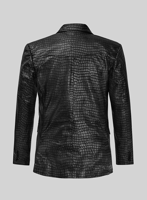 Croc Black Western Leather Blazer