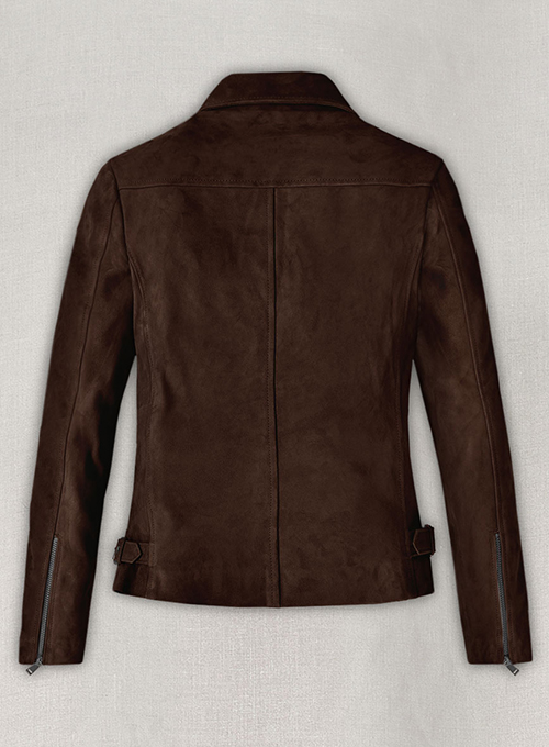 Dark Brown Suede Vanessa Hudgens Leather Jacket #3 - Click Image to Close