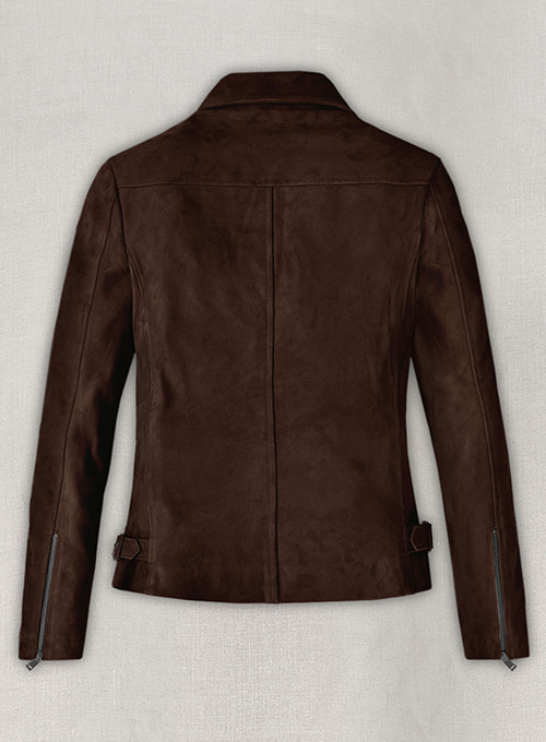 Dark Brown Suede Vanessa Hudgens Leather Jacket #3