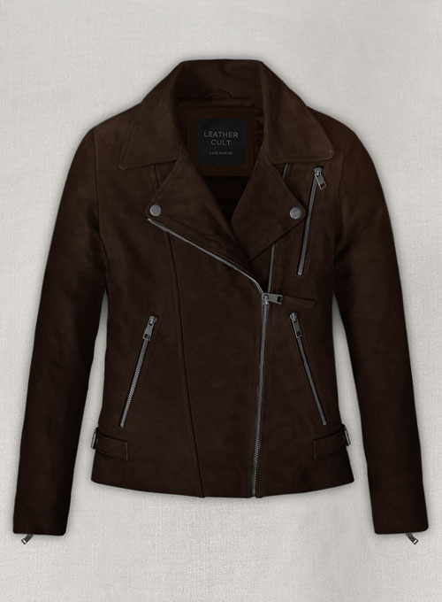 Dark Brown Suede Vanessa Hudgens Leather Jacket #3