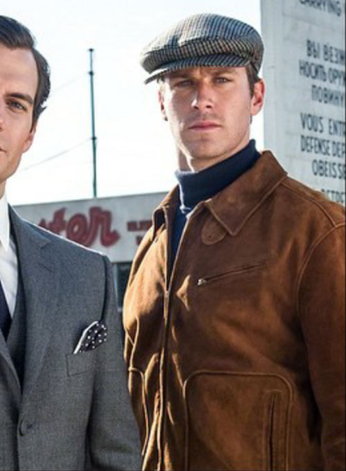 Armie Hammer Man From Uncle Leather Jacket - Click Image to Close