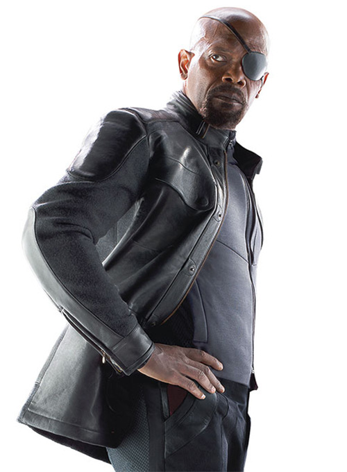 Avengers Age of Ultron Nick Fury Leather Jacket - Click Image to Close