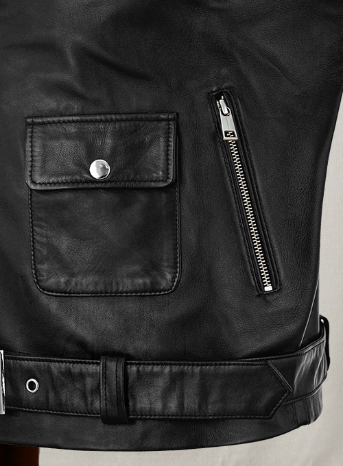 Basic Studded Leather Jacket - Click Image to Close
