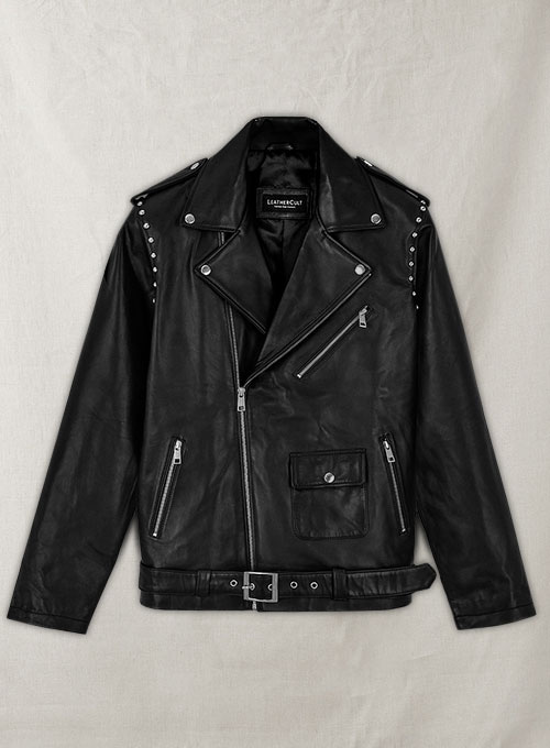 Basic Studded Leather Jacket