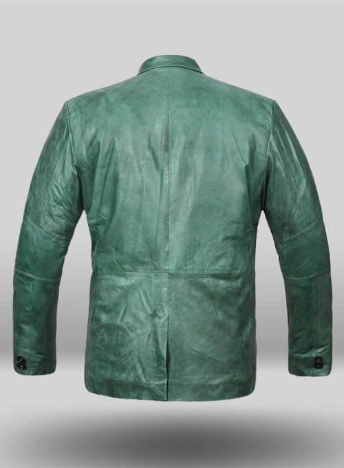 Soft Basque Green Catwalk Leather Blazer - 46 Regular