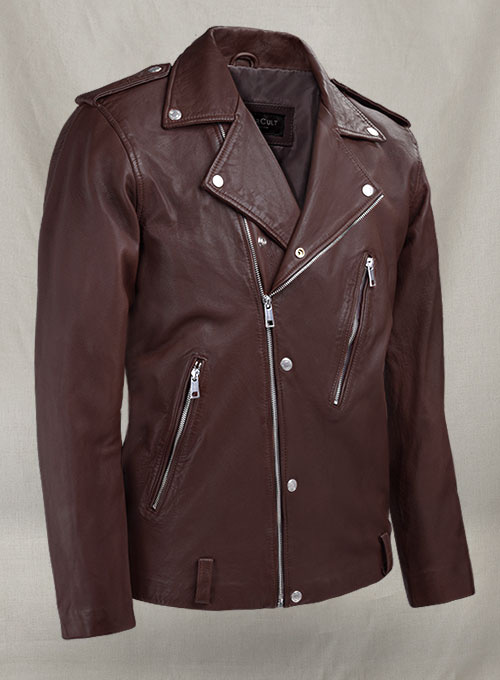 Beast Burgundy Biker Leather Jacket
