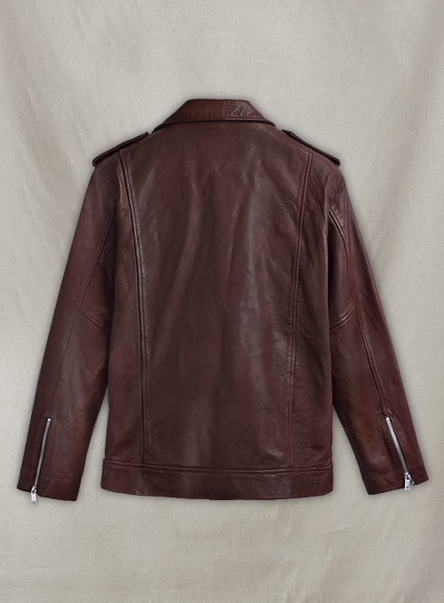 Beast Burgundy Biker Leather Jacket