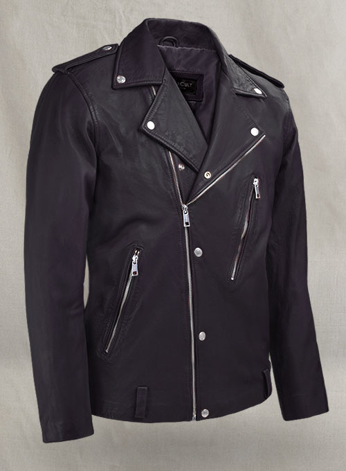 Beast Purple Biker Leather Jacket