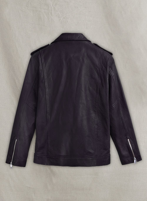 Beast Purple Biker Leather Jacket - Click Image to Close