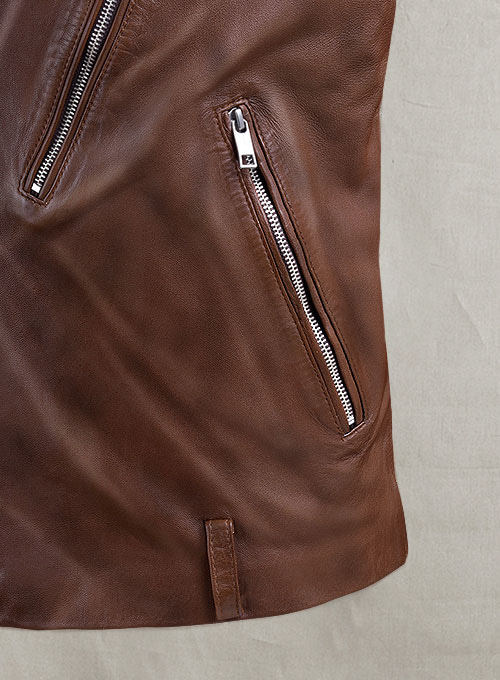 Beast Spanish Brown Biker Leather Jacket