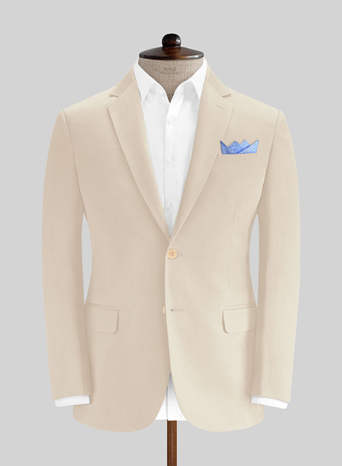 Beige Cotton Power Stretch Chino Jacket