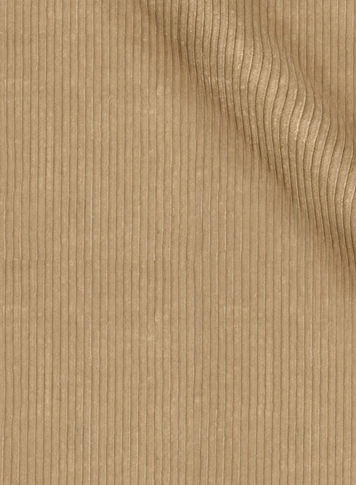 Beige Thick Stretch Corduroy Jacket