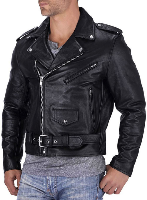 Pure Leather Biker Jacket #1 - Click Image to Close