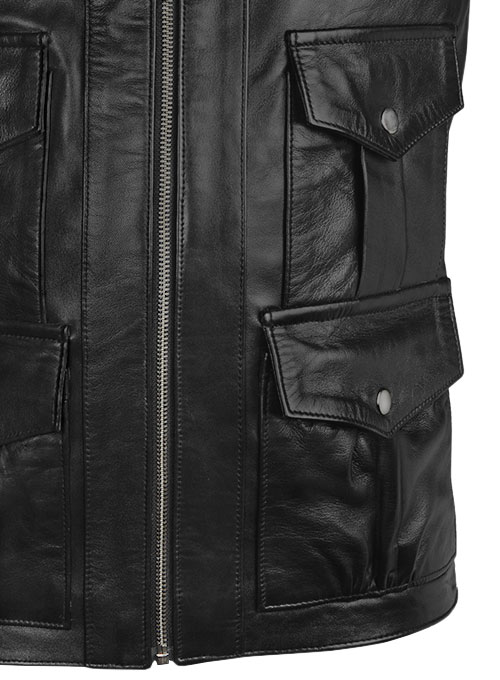 Black Daniel Craig Royal Casino Leather Jacket