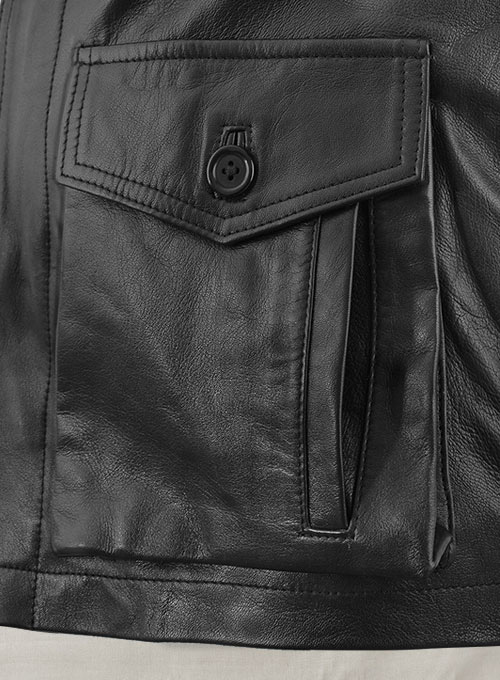 Black Jensen Ross Ackles Supernatural Season 7 Leather Jacket - Click Image to Close