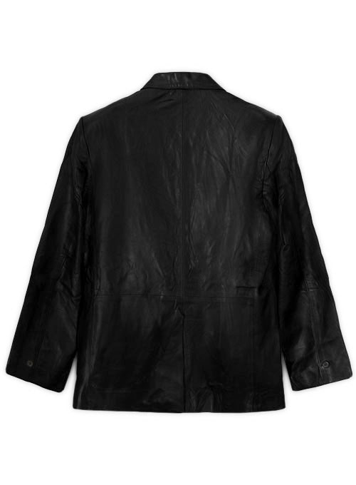 Black Leather Blazer - 42 Regular