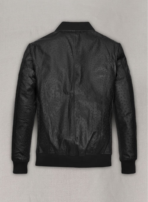Black Ostrich Tom Cruise Leather Jacket #2