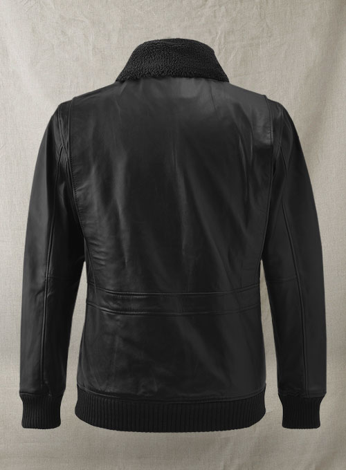 Black Pilot Aviator Leather Jacket