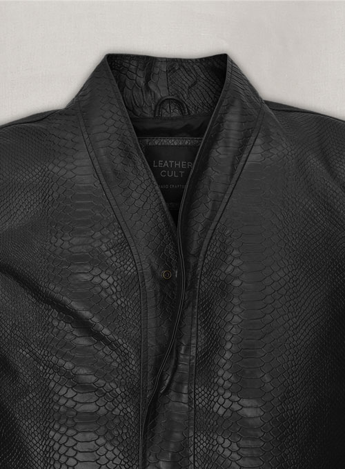 Black Python Kanye West Leather Shirt - Click Image to Close