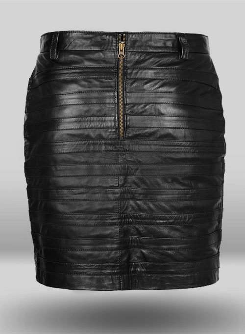 Black Zebra Leather Skirt - # 192 - M Regular