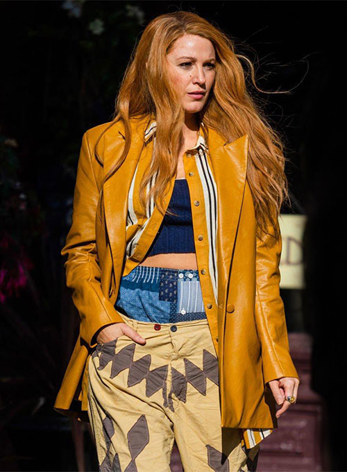Blake Lively It Ends With Us Leather Trench Coat - Click Image to Close