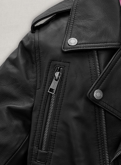 Black Jessica Alba Leather Jacket - Click Image to Close