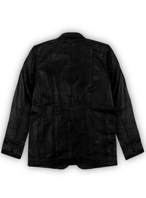 Black Leather Blazer - # 716 - 44 Regular
